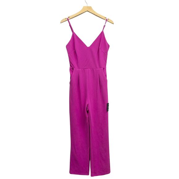 Lulus Signature Cutie Hot Pink V-Neck Sleeveless Jumpsuit size Small NWT - Picture 5 of 5